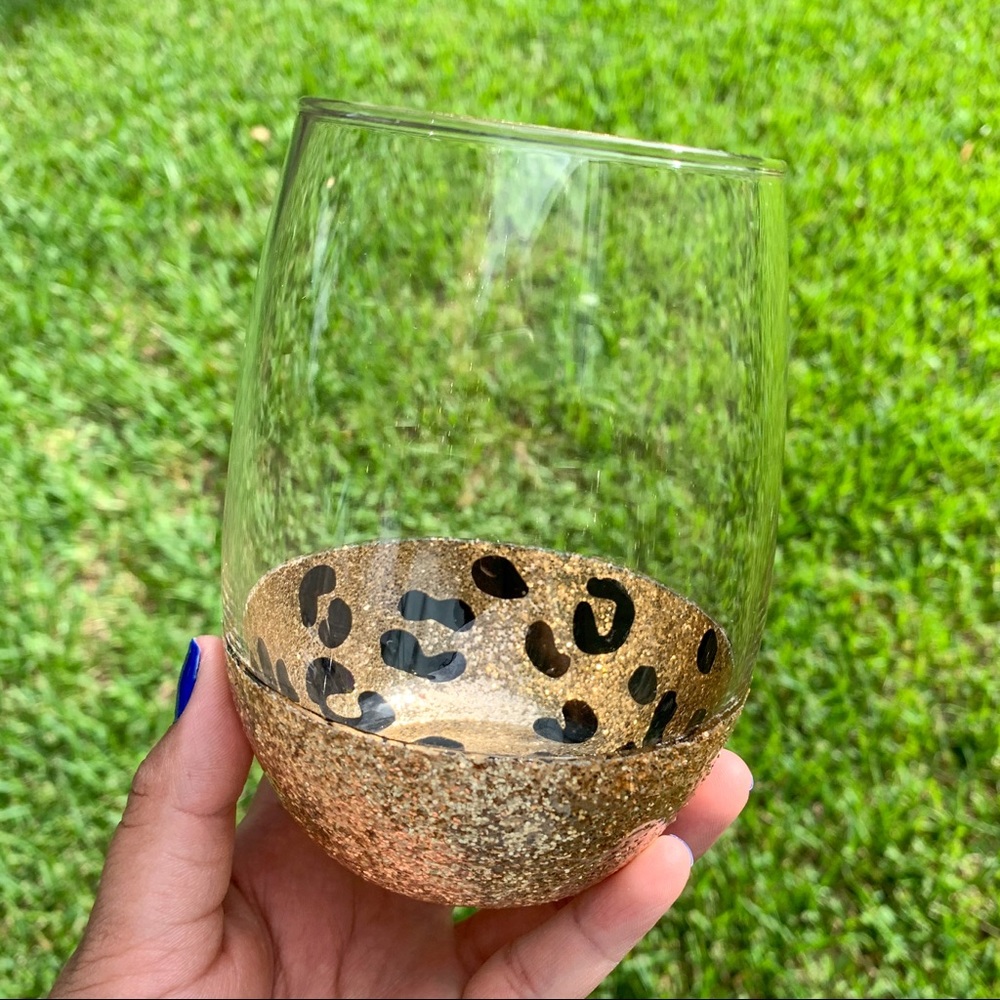 Leopard Wine Glass